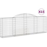  Lučne gabionske košare 15kom 300x30x100/120cm pocinčano željezo | shoptok.hr