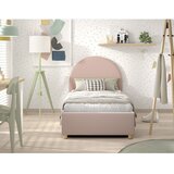 Vipack Rožnata oblazinjena postelja s prostorom za shranjevanje z letvenim dnom 90x200 cm Moon – | Shoptok.si