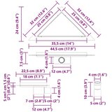  2 u 1 Trokutasti Tuš Odljev Srebrno 25 x 25 cm | shoptok.hr