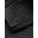 Ombre Men's jacquard jacket in delicate check - black Cene