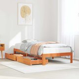 Maison Chic Posteljni okvir - Enojna postelja - Postelja za odrasle s predali voščeno rjav 100x200 cm borovina, (21695270) | Shoptok.si