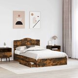  Krevet s od storage s uzglavljem Dimljeni hrast 120 x 190 cm | shoptok.hr