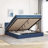 vidaXL Otomanski posteljni okvir z vzmetnico moder 180x200 cm blago, (21653227) | Shoptok.si