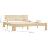  Okvir za krevet od masivne borovine 160 x 200 cm | shoptok.hr