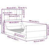 vidaXL Knjižna postelja brez vzmetnice bela 90x200 cm trden les | Shoptok.si