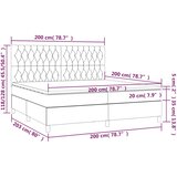  Krevet s oprugama i madracem smeđesivi 200x200 cm od tkanine | shoptok.hr