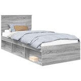  Okvir za krevet s uzglavljem Siva Sonoma 90 x 190 cm | shoptok.hr