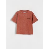 Reserved oversize majica spranega videza - burgundy | Shoptok.si