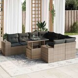 9-dijelni set vrtnih sofa od poliratana s jastucima sivi | shoptok.hr