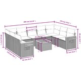  10-dijelni set vrtnih sofa s jastucima crni od poliratana | shoptok.hr