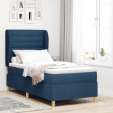Box Spring Krevet s Madracem Plavi 100x200 cm Tkanina | shoptok.hr