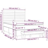  Box spring s madracem svjetlosivi 140x200 cm od tkanine | shoptok.hr
