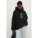 Vans Bombažen pulover moški, črna barva, s kapuco, VN000JE7BLK1
