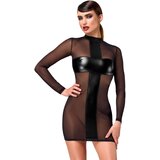 Noir Handmade F369 Crossfire Mesh & Wetlook Mini Dress Black S Cene