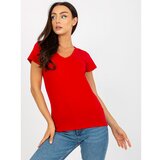 Fashion Hunters Basic red women's short-sleeved t-shirt Cene