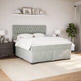  Krevet s oprugama i madracem svjetlosivi 200x200 cm baršunasti | shoptok.hr