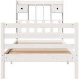 vidaXL Krevet s regalom za knjige bez madraca bijeli 75x190cm borovina | shoptok.hr