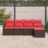  Set sofe s jastukom s pohranom 5 pcs Smeđa i crvena poliratan | Eponuda.com