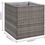  Vrtna sadilica siva 80 x 80 x 80 cm od poliratana | Eponuda.com