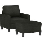  Fotelja s tabureom crna 60 cm od tkanine | shoptok.hr