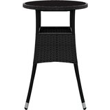  Vrtni stol Ø 60 x 75 cm od kaljenog stakla i poliratana crni | shoptok.hr