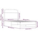 vidaXL Okvir kreveta bez madraca boja hrasta sonome 80 x 200 cm drveni | shoptok.hr