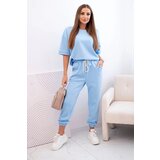 Kesi Włoski Women's viscose set with short sleeves and trousers blue | shoptok.hr