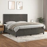 Maison Chic Box spring postelja - Vzmetna postelja z vzmetnico temno siva 200x200 cm žamet SL15034, (21905277) | Shoptok.si