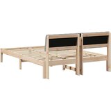  Okvir kreveta s uzglavljem Smeđa i svijetlo siva 135 x 190 cm | shoptok.hr