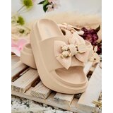 Resti Royalfashion Women's rubber flip-flops with decorative bow Apis | Shoptok.si