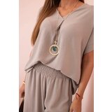 Kesi Włoski Set with necklace blouse + pants fango | shoptok.hr