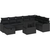  Sjedeća garnitura za vrt 9 kom. Crna poliratan 287,5 x 122,5 x 85 cm | Shoptok.si