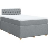 vidaXL Boxspring postelja z vzmetnico svetlo siva 120x190 cm blago | Shoptok.si