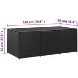  Kutija za pohranu od poliratana 180 x 90 x 70 cm crna | shoptok.hr