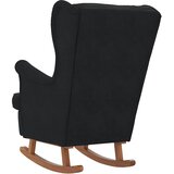  Ljuljačka stolica s naslonom, crni baršun i puno drvo | shoptok.hr