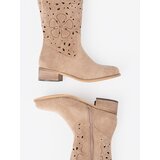 SEASTAR Suede beige knee-high boots | shoptok.hr