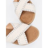 Shelvt White braided flip-flops on a flat sole | Shoptok.si