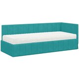  Kutni okvir kreveta s madracem Tirkizna 80 x 200 cm Baršun | shoptok.hr