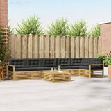  Set vanjskih sofa 7 kom. Bijela i antracit Smeđa 79 x 79 x 37 cm | shoptok.hr