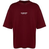 Trendyol Muška majica TMNSS23TS00099, Bordo Cene