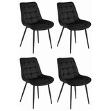  BERA Stolica - crni baršun / crne noge x 4 | shoptok.hr