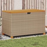 vidaXL Vrtna škatla za shranjevanje bež 110x55x63 cm PE ratan akacija Cene