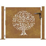  Vrtna vrata 100x100 cm Corten čelik Dizajn stabla | shoptok.hr