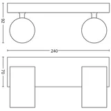 spot kosipo crna sa 2xgu10, 915005531901 ( 18693 )