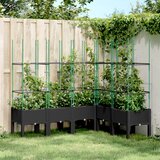 Maison Chic Cvetlično korito - Cvetlični Lonec z oporno mrežo črno 160x120x142,5 cm PP, (21790135) | Shoptok.si