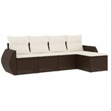  5-dijelni set vrtnih sofa s jastucima poliratan smeđi | shoptok.hr