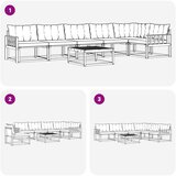  Set vanjskih sofa 7 kom. Bijela i crna | shoptok.hr