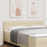  LED glava kreveta s LED trakama Krema 180 cm tkanina | shoptok.hr