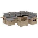 Maison Chic Seti vrtnega pohištva - Vrtna garnitura - Vrtni pohištvo set 8-delna z blazinami bež poli ratan, (21798834) | Shoptok.si