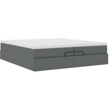  Otomanski okvir kreveta s madracima tamnosivi 200x200cm tkanine | shoptok.hr